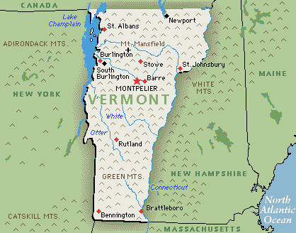 Landkarte von Vermont, USA